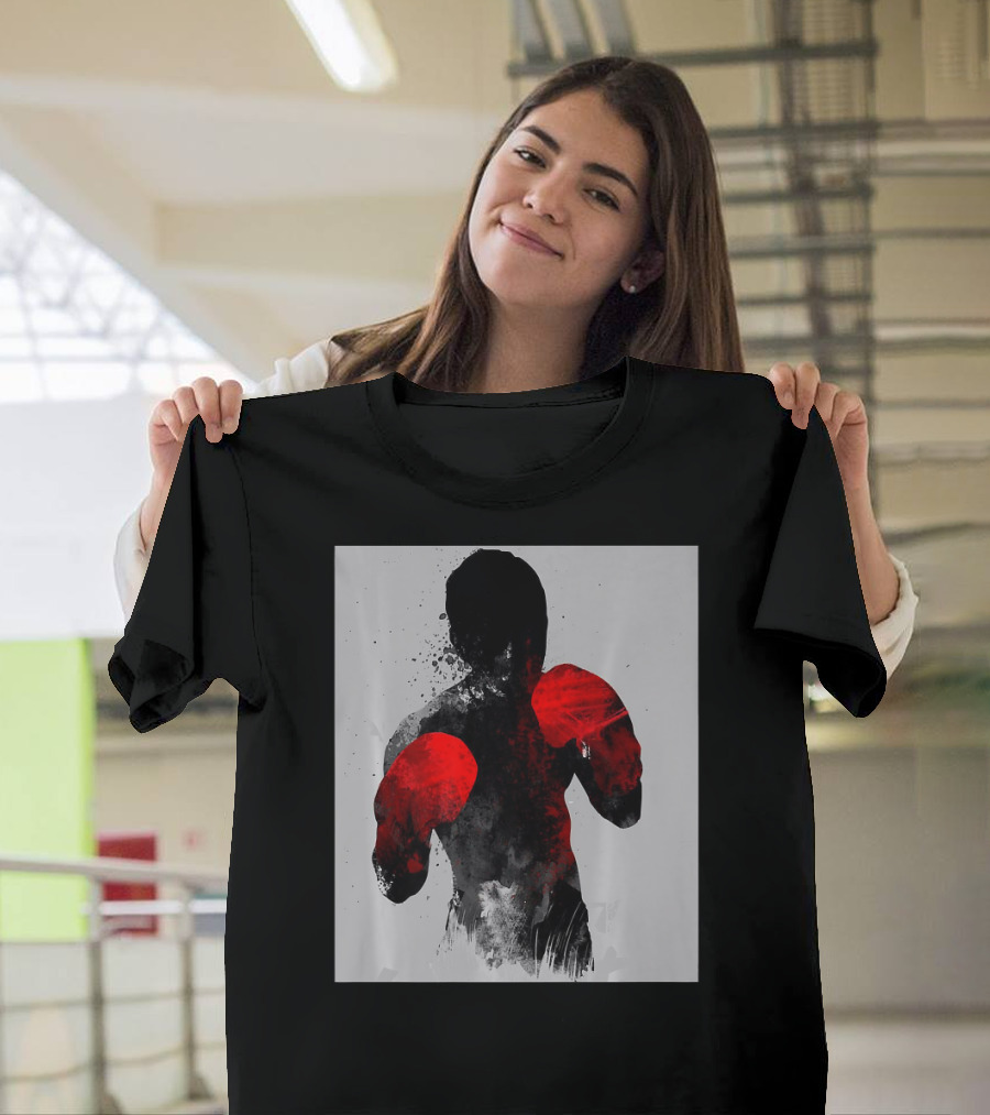 Striker Boxing Muay Thai Kickboxing MMA Red Gloves Fighter T-Shirt