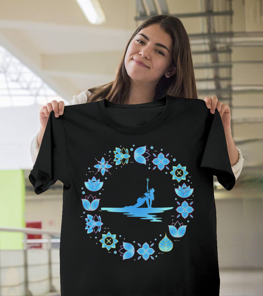 SUP Yoga Paddle Board Zen Vibe Lotus Mandala Blossom Ocean Harmony T-Shirt