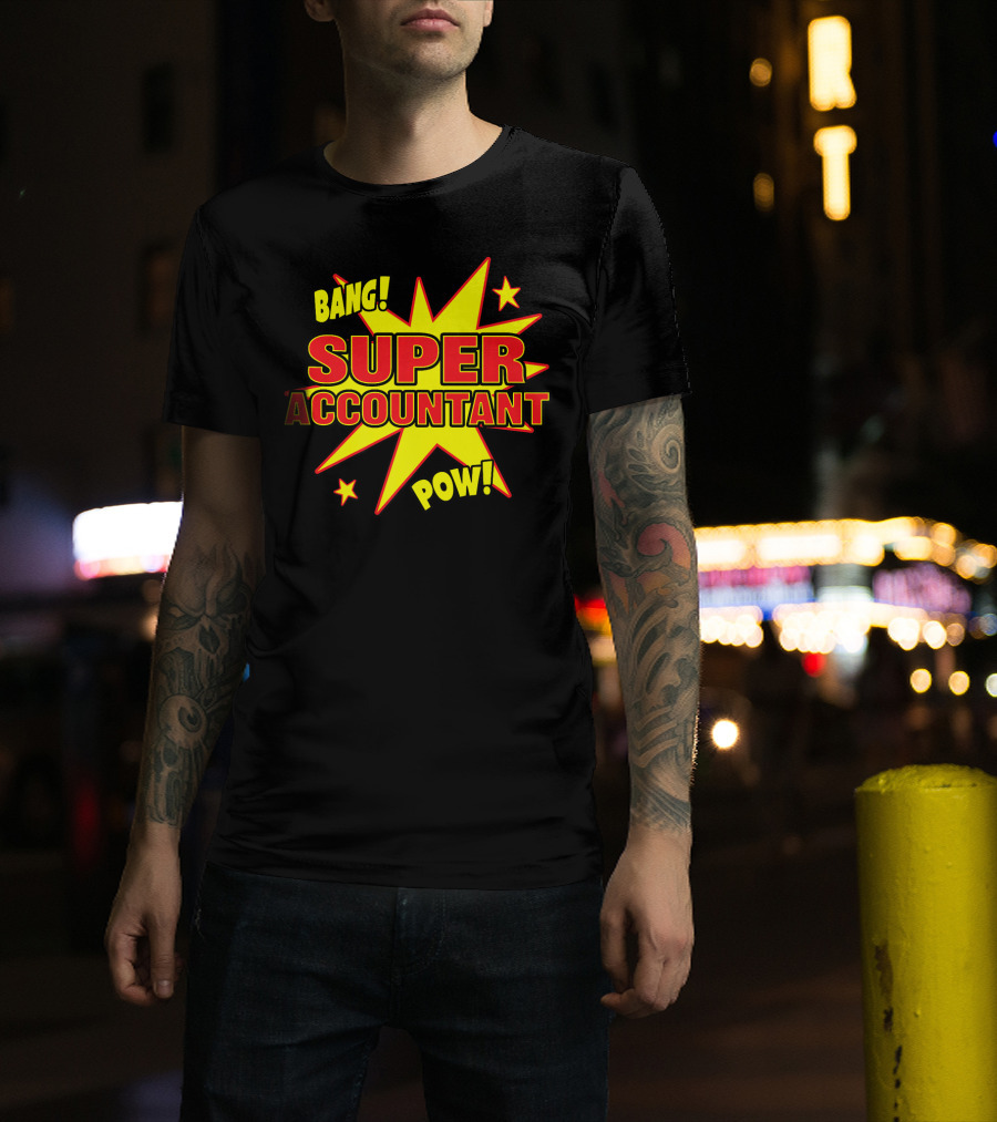 Bang Pow Super Accountant Comic Style Explosion T-Shirt