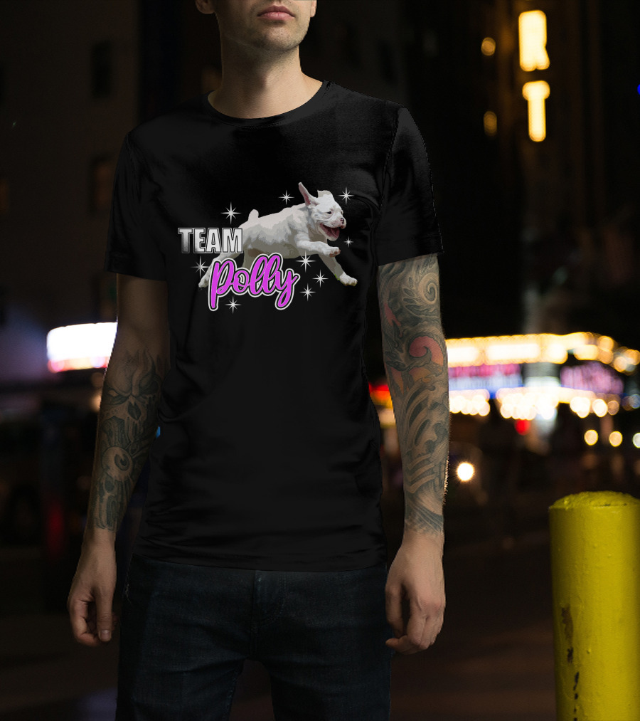 Team Polly Joyful Running Puppy With Stars T-Shirt