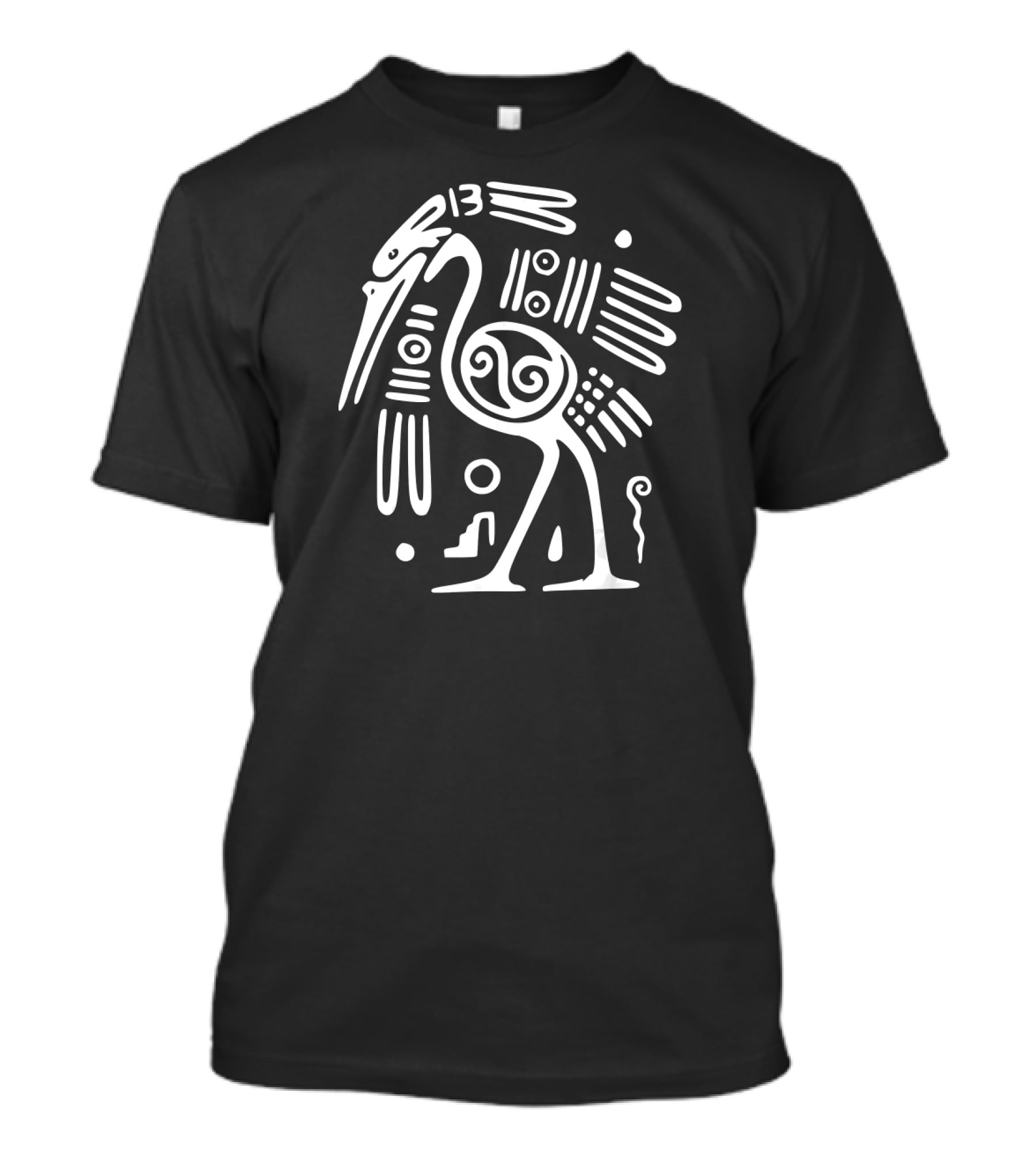 Ibis Ornithology White Line Drawing Ancient Symbolic T-Shirt