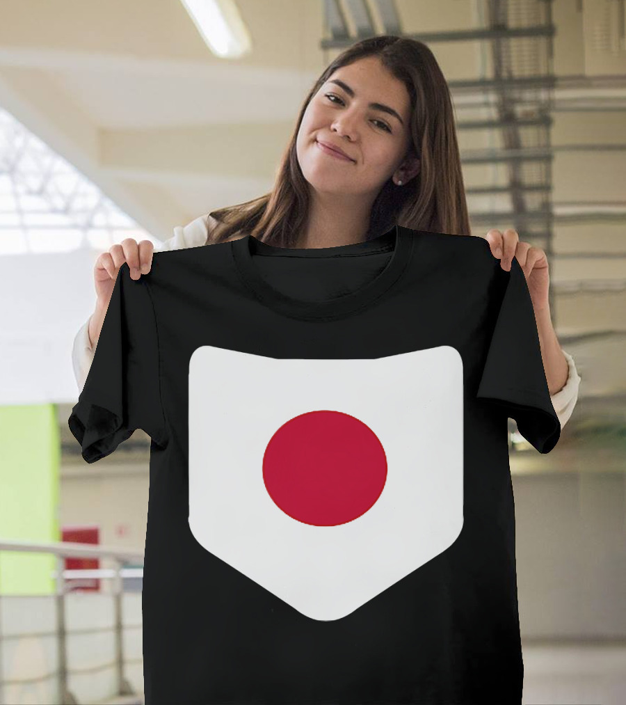 Japan Symbol Emblem With Printed Japanese Flag T-Shirt