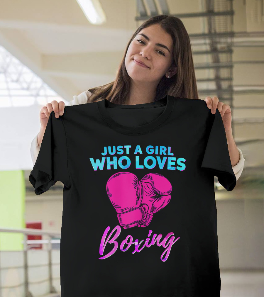 Just A Girl Who Loves Boxing Boxing Gloves T-Shirt