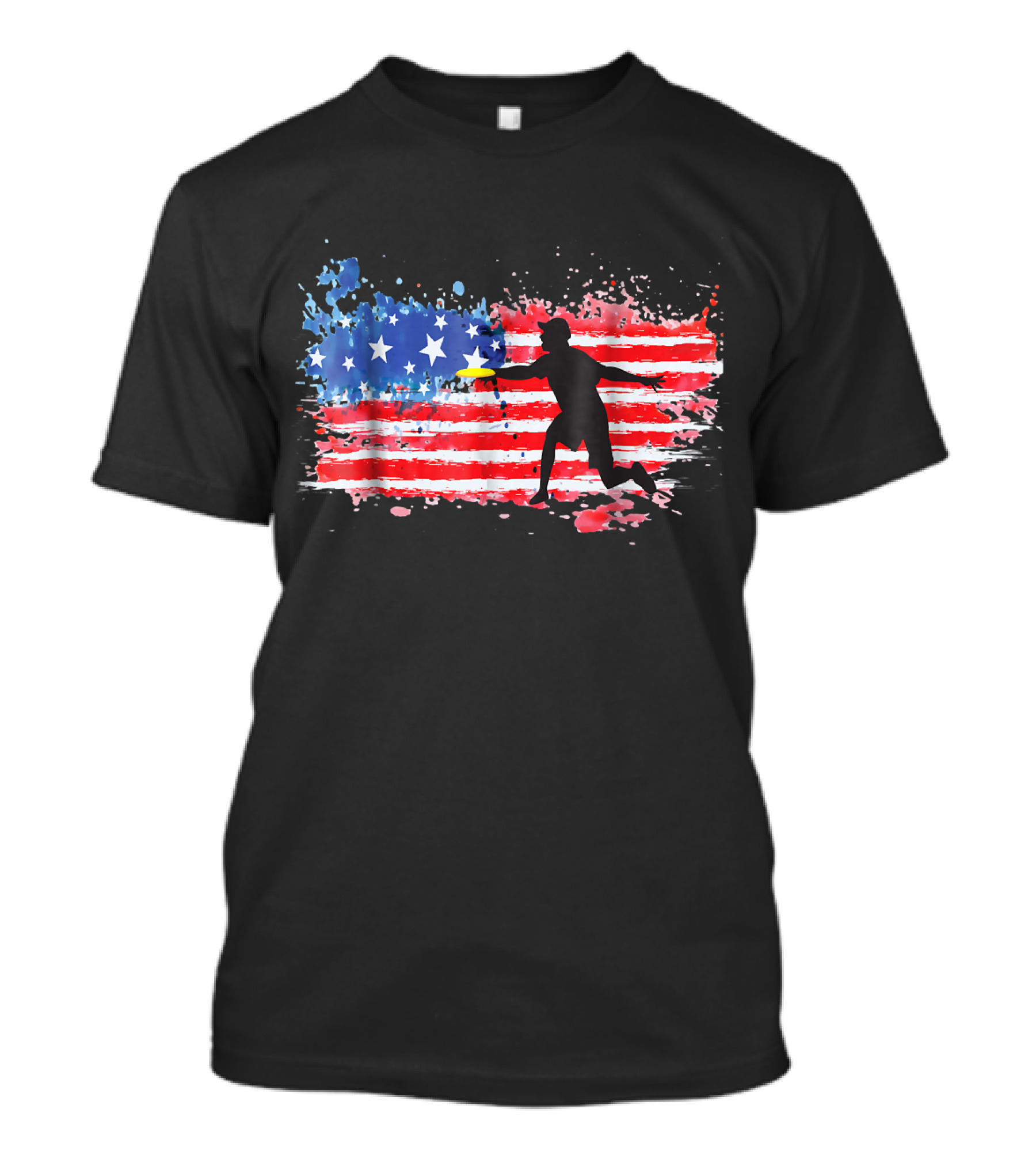 American Flag Frisbee Golf Player T-Shirt