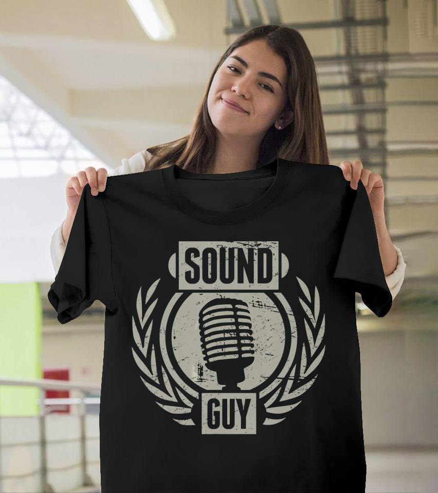 Audio Engineer Sound Guy Mic Laurel T-Shirt