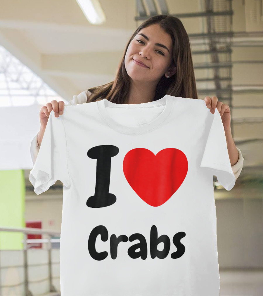I Love Crabs Heart <3 Funny Crab T-Shirt
