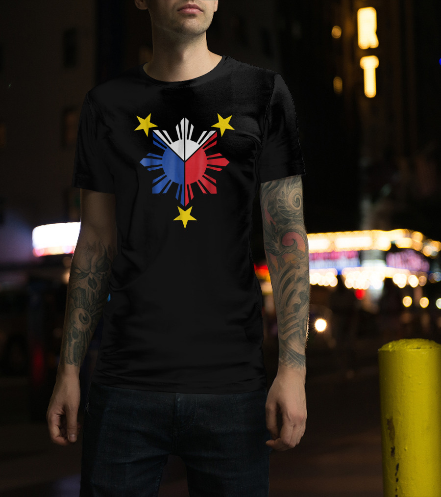 Pinoy Filipino Flag Stars And Sun T-Shirt