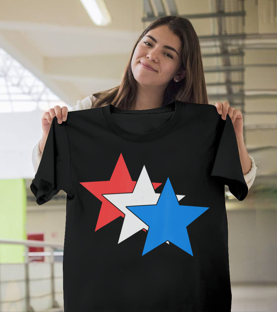 3 Three Stars Red White Blue American USA Fourth T-Shirt