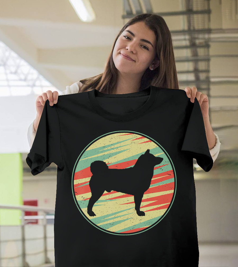 Akita Retro Vintage Silhouette Cute Do Circle T-Shirt