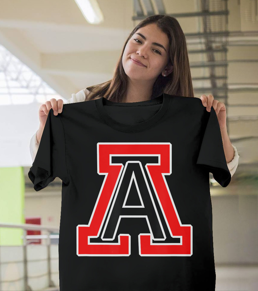 American Fork High School Bold Red And Black Letter A T-Shirt