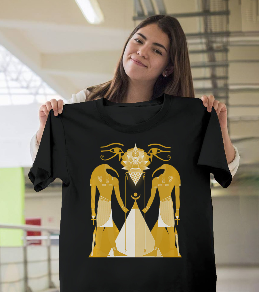 Ancient Egyptian God Thoth Kemetic With Pyramid and Eye T-Shirt