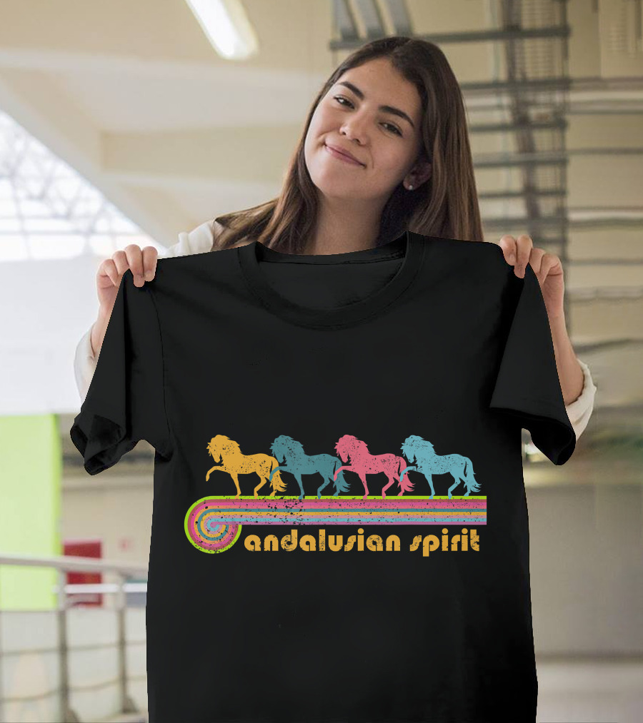 Andalusian Spirit Colorful Horse Retro NickerStickers T-Shirt