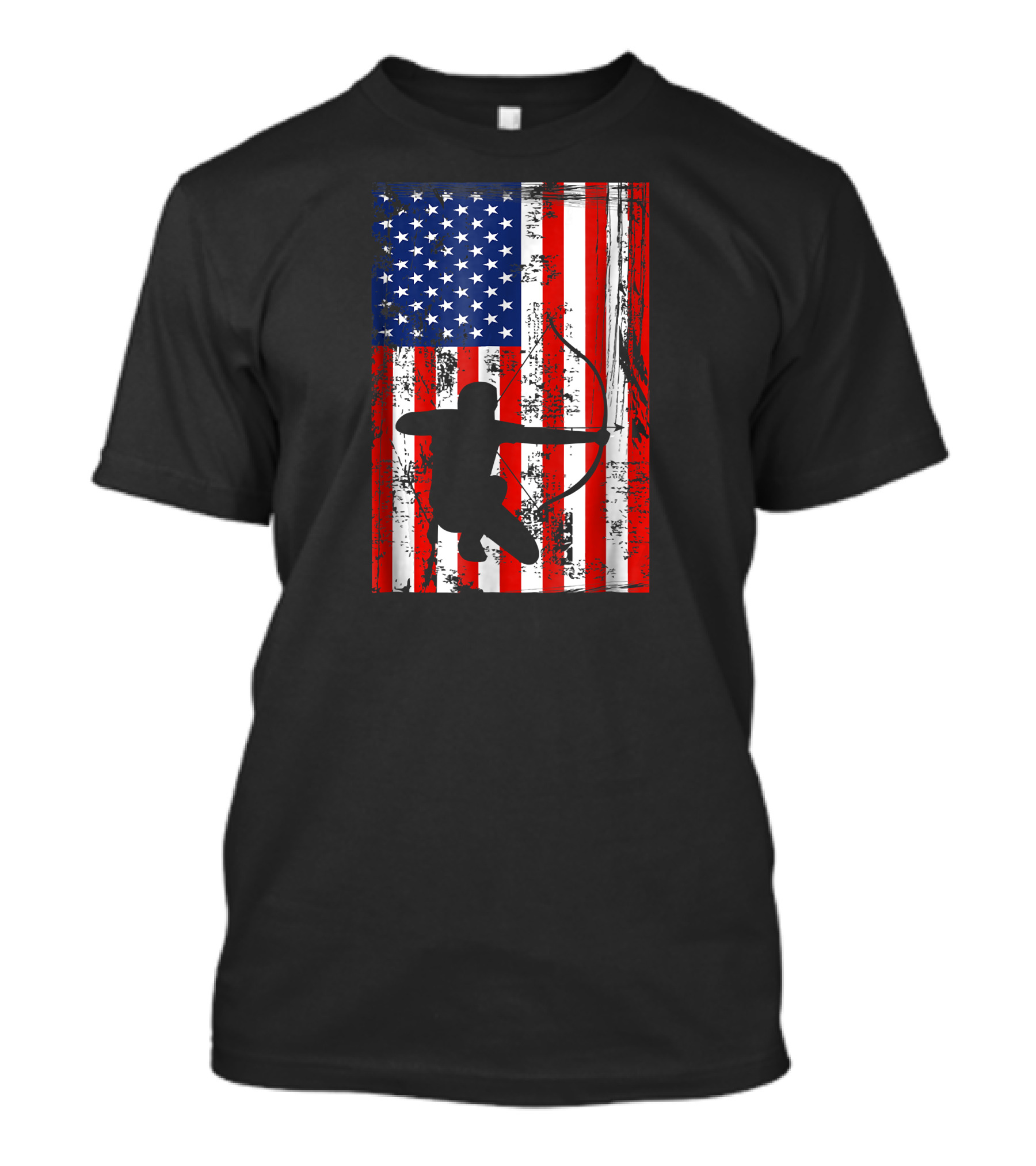 American Flag Archery Bow Archer T-Shirt