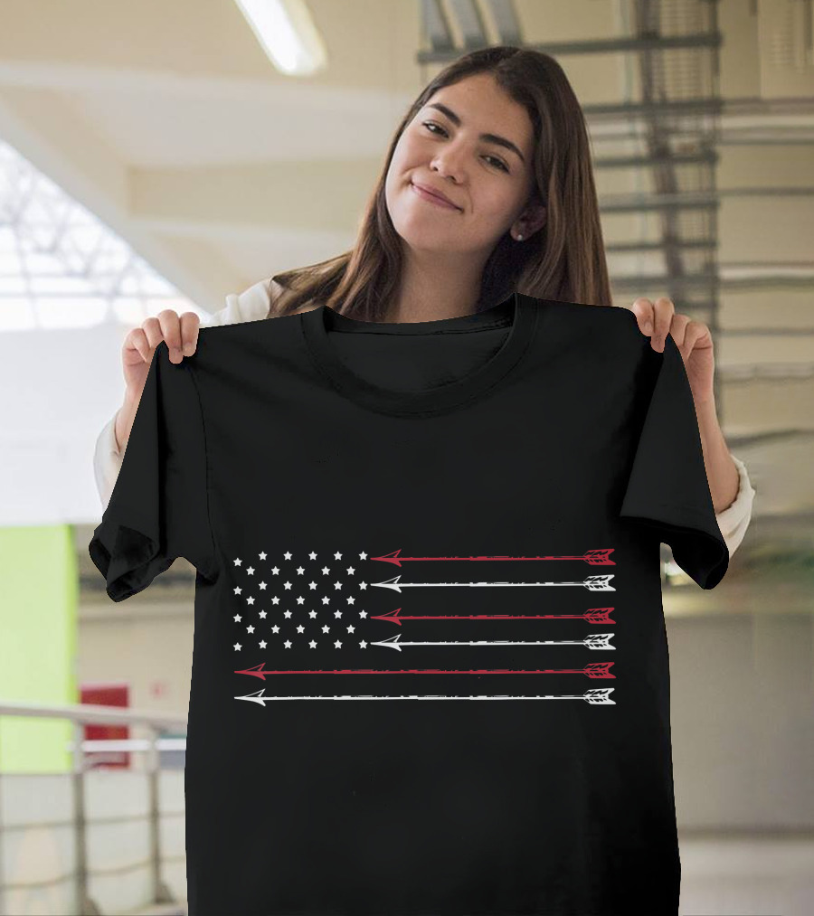 USA Flag Archery Archer Bow Hunting Hunt T-Shirt