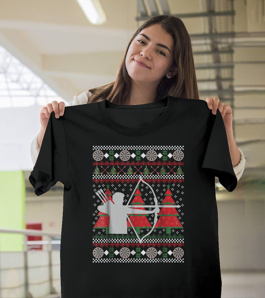 Festive Archery Bow Hunting Arrow Christmas T-Shirt
