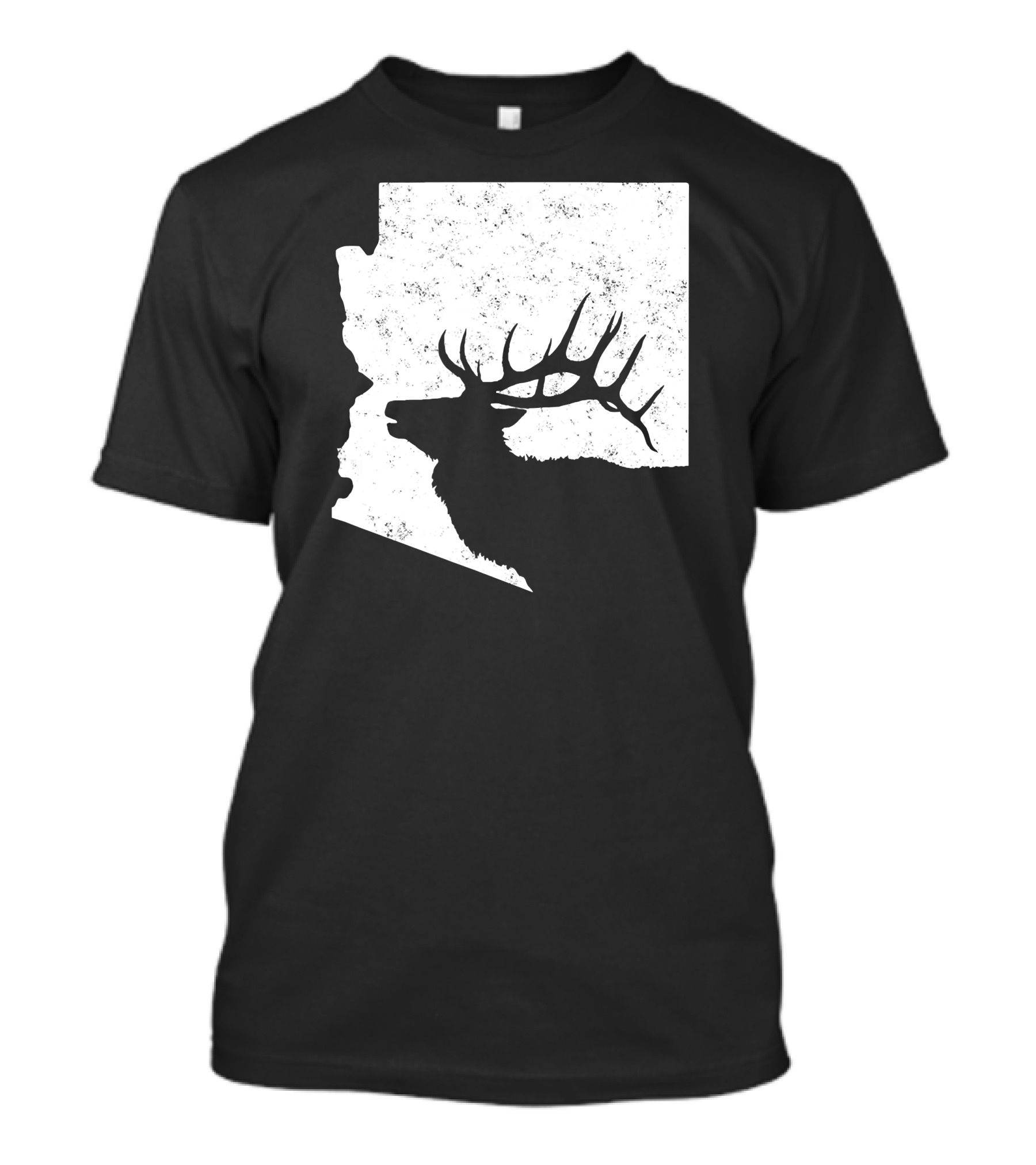 Arizona Elk Silhouette In Bull Hunting Motif T-Shirt