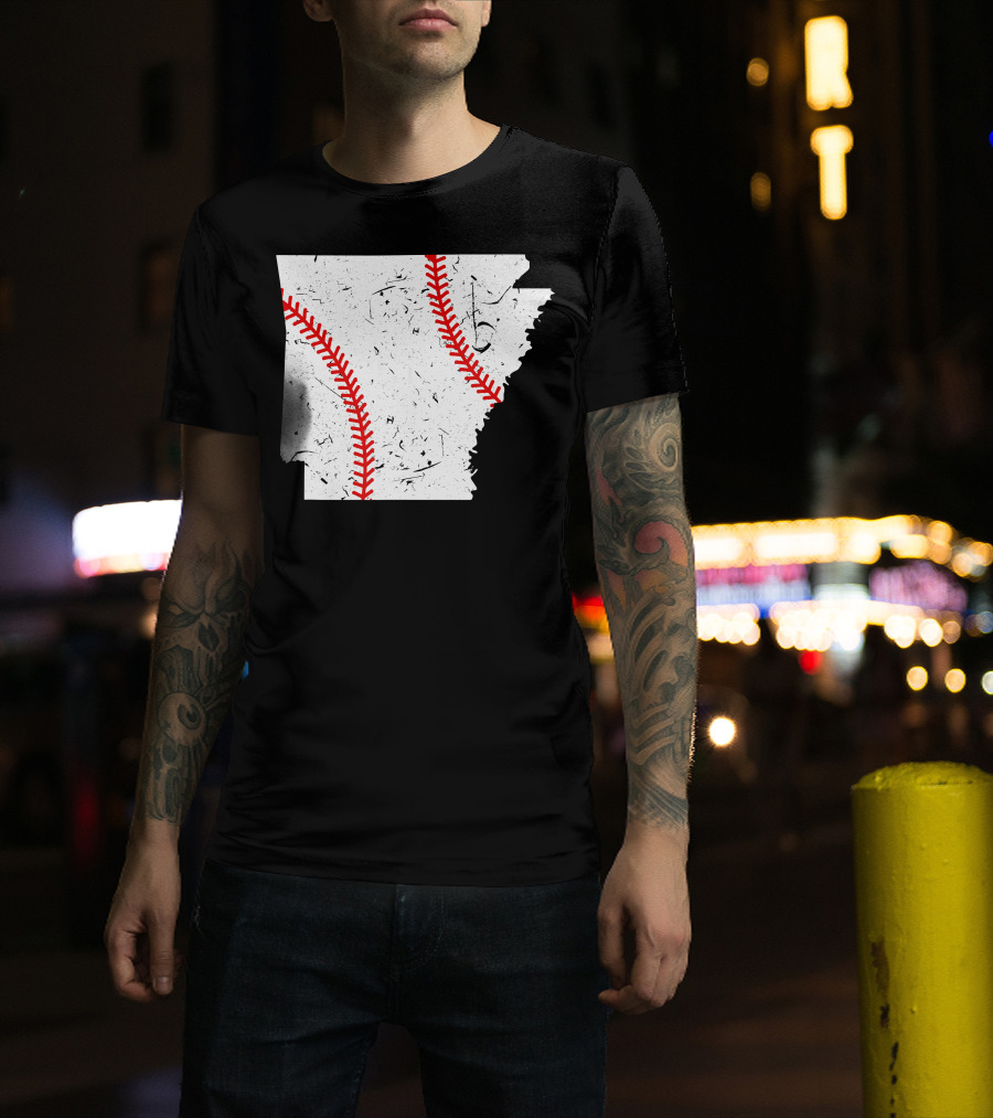 Awesome Arkansas Baseball Map T-Shirt