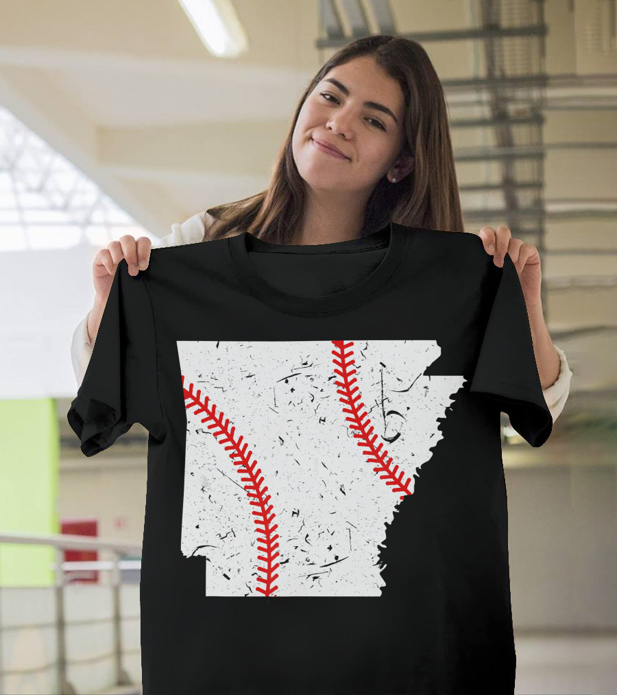 Awesome Arkansas Baseball Map T-Shirt