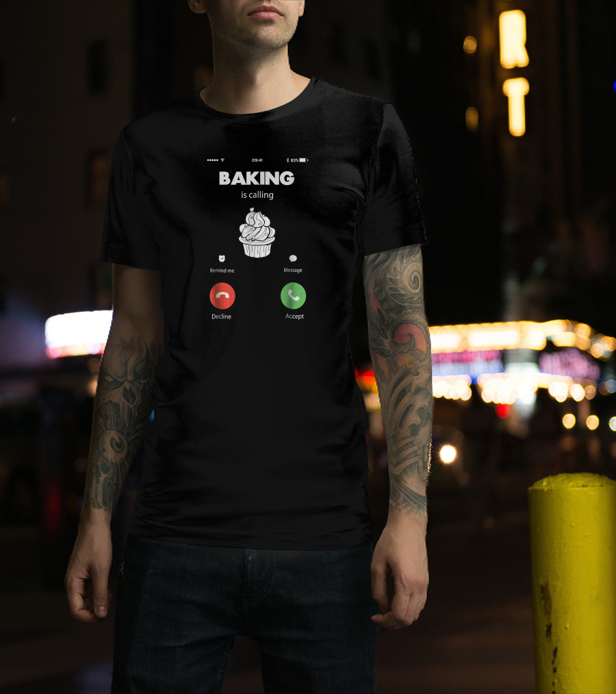 Baking Is Calling Cupcake Phone Interface T-Shirt