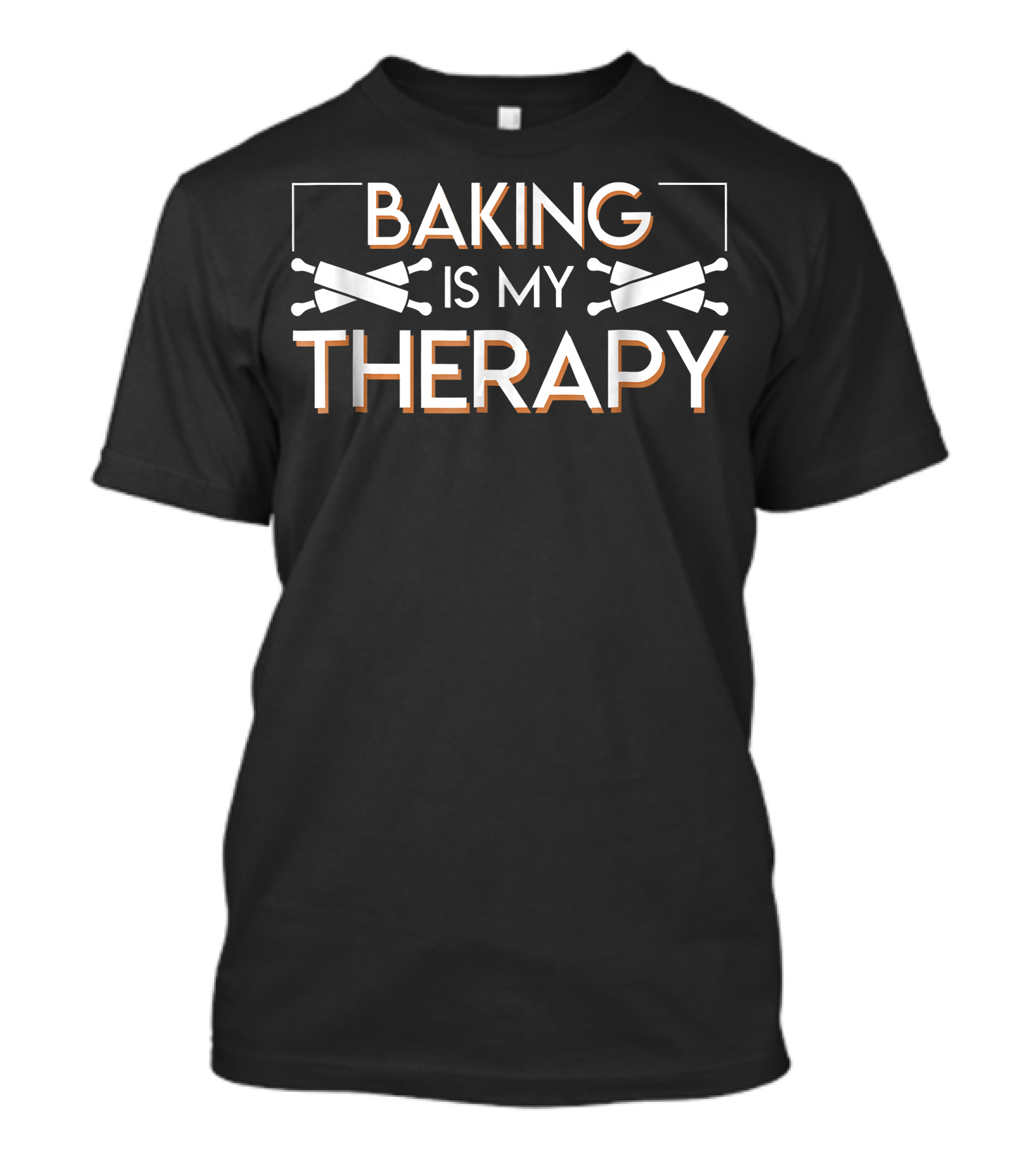 Baking Is My Therapy Rolling Pins Crossed Humor T-Shirt
