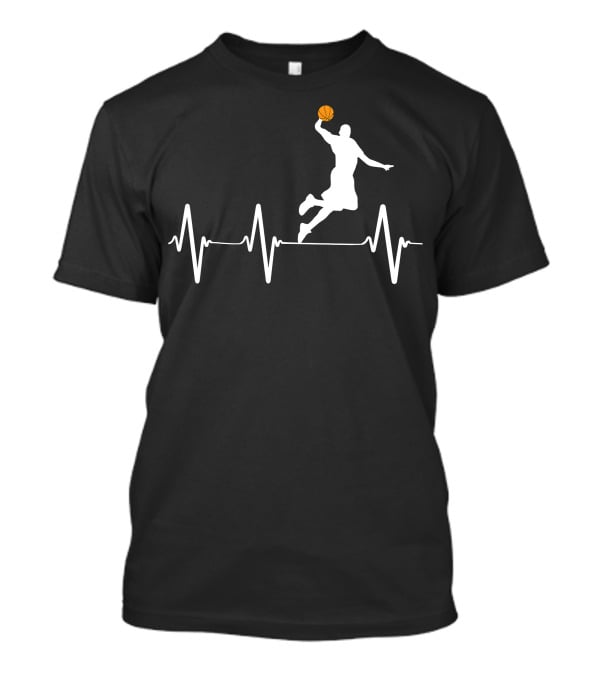 Basketball Dunk Heartbeat Silhouette Pulse T-Shirt