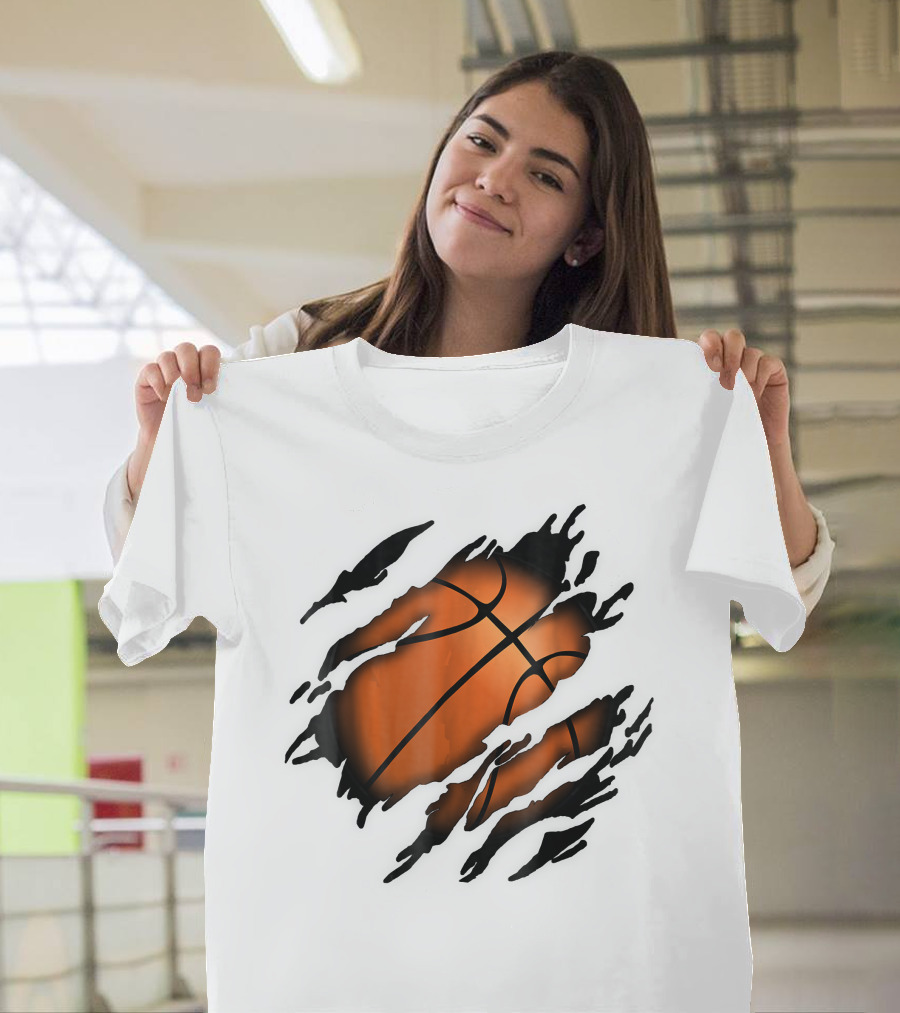 Basketball In Me Basketball Ripped T-Shirt