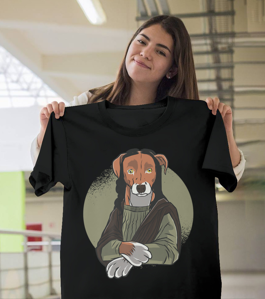 Mona Lisa Doggo Lisa Funny Dog Art for Dog Lovers and Owners T-Shirt