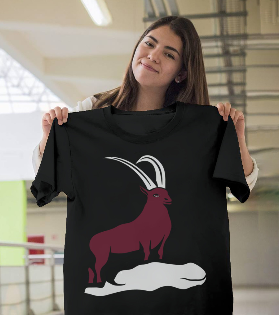 Capricorn Horoscope Mountain Goat on Rock T-Shirt