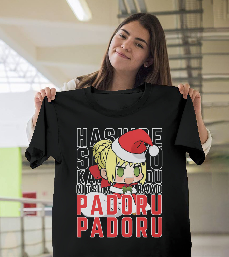 Hashire Sori Yo Kaze No Nako Padoru Padoru Nitsuki Rawo Christmas Saber Nero T-Shirt