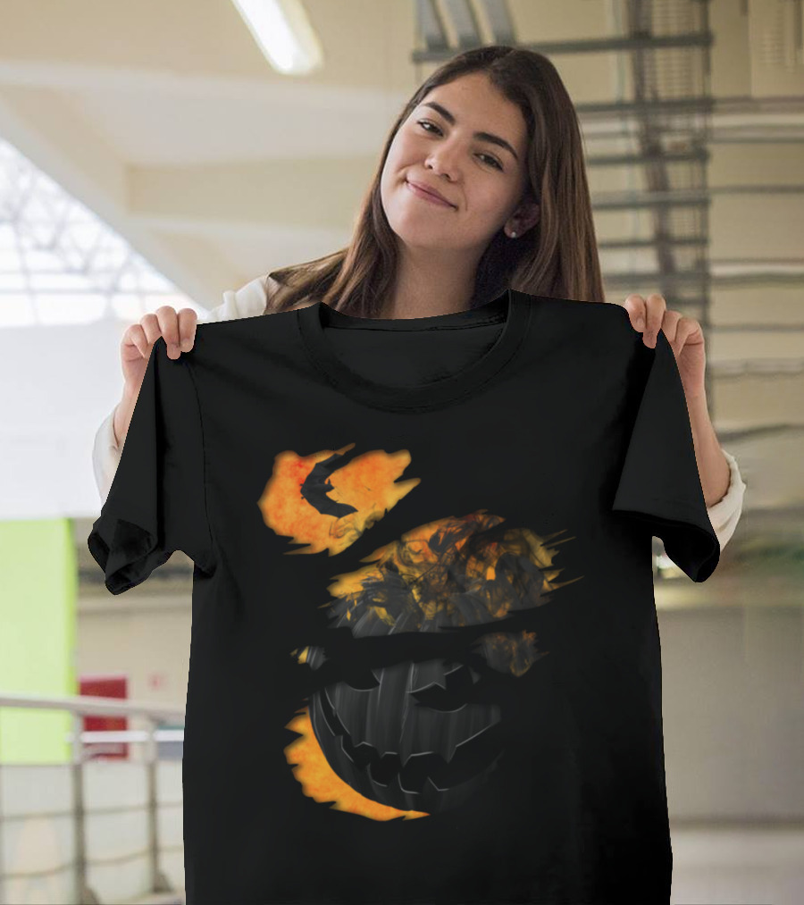 Halloween Scary Pumpkin Kuerbis Happy Trick or Treat Moon T-Shirt