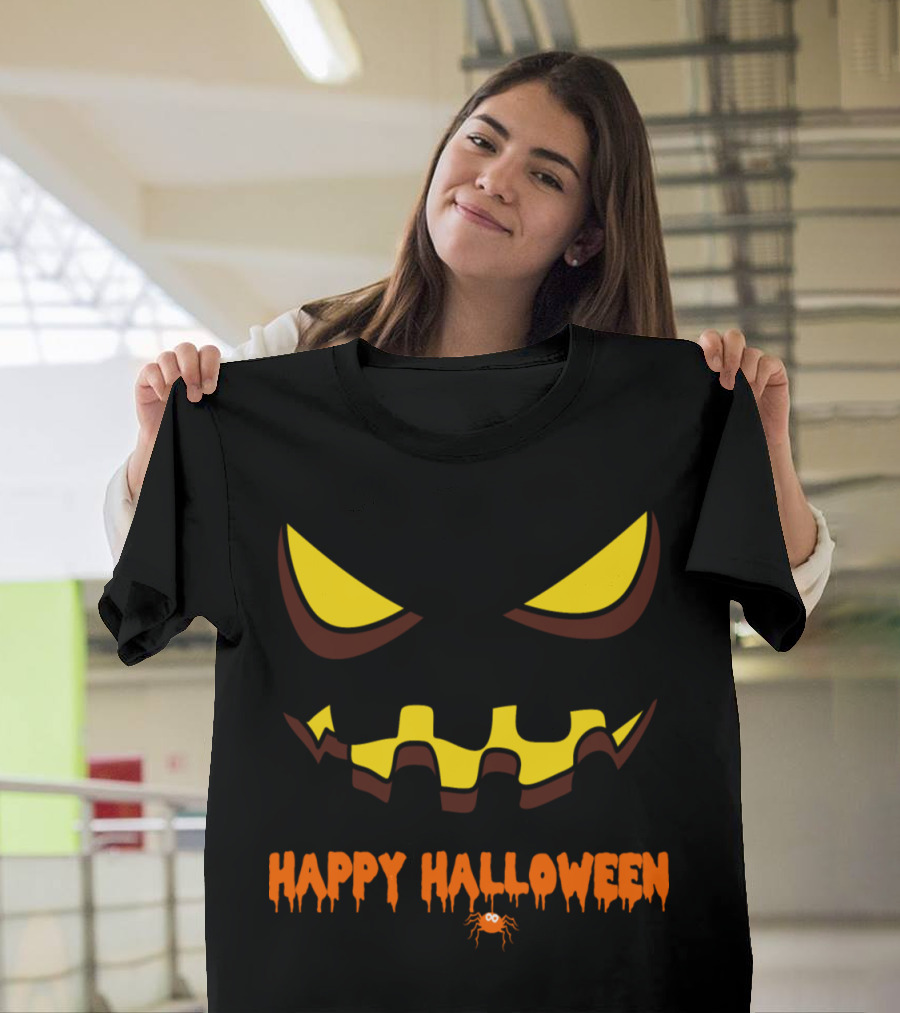 Happy Halloween Monster Zombie Horror Pumpkin Face T-Shirt