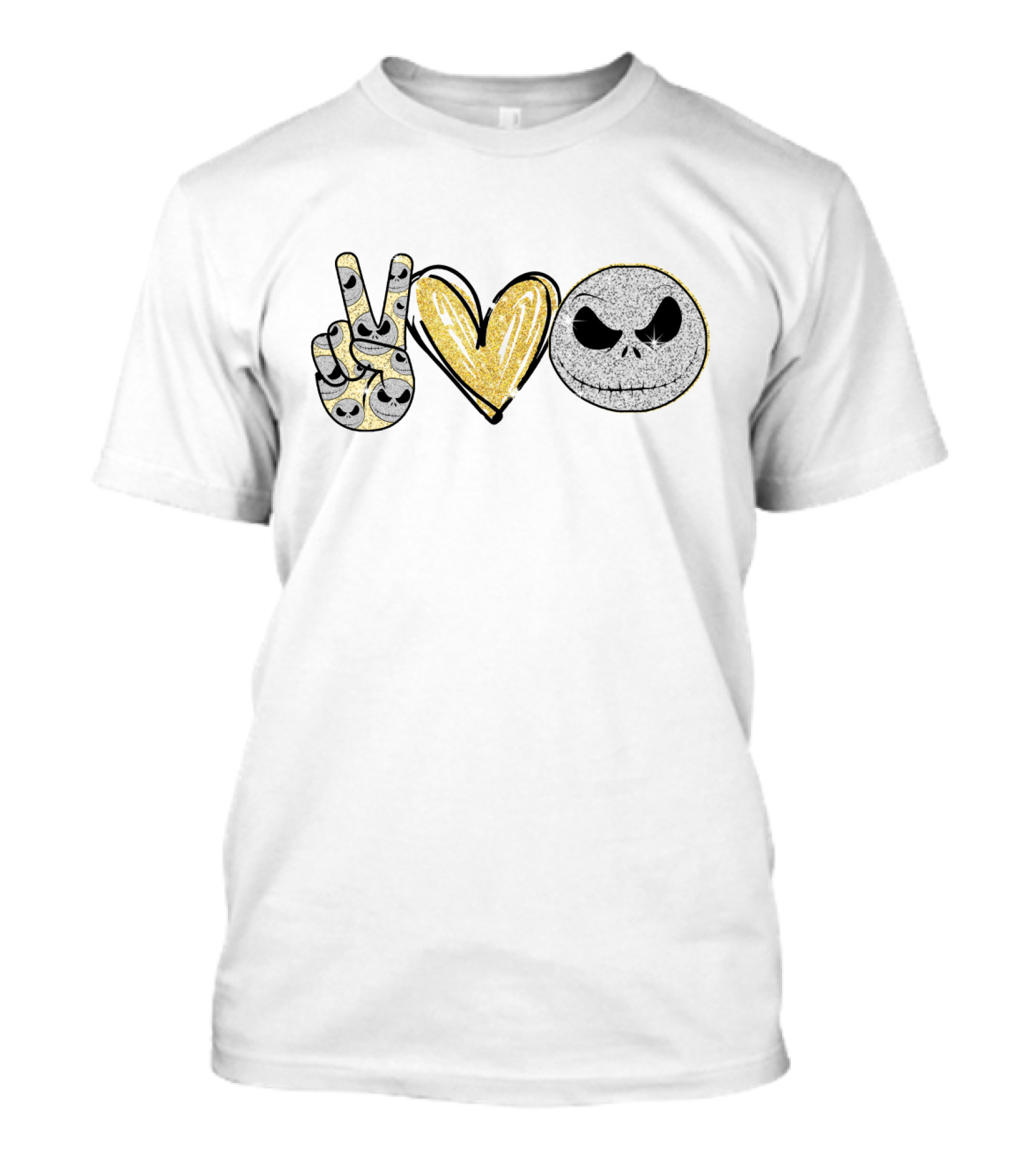Peace Love Jack Skellington Face T-Shirt