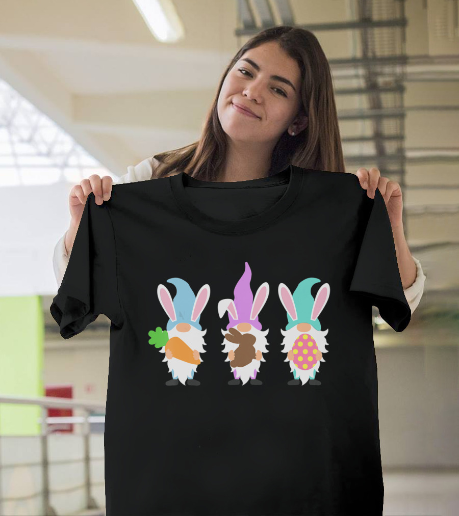 Easter Gnomes Bunny Ears Carrot Chocolate Egg Hunting T-Shirt