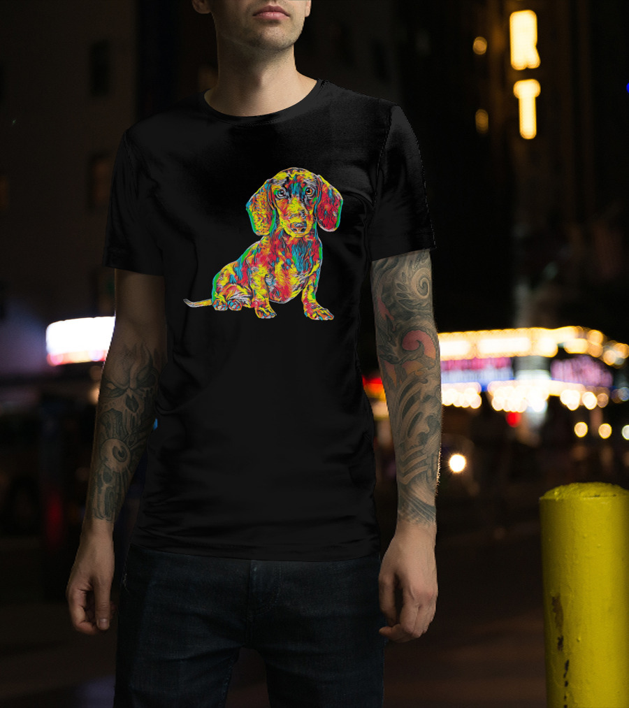 Cool Colorful Dachshund Breed Dog T-Shirt