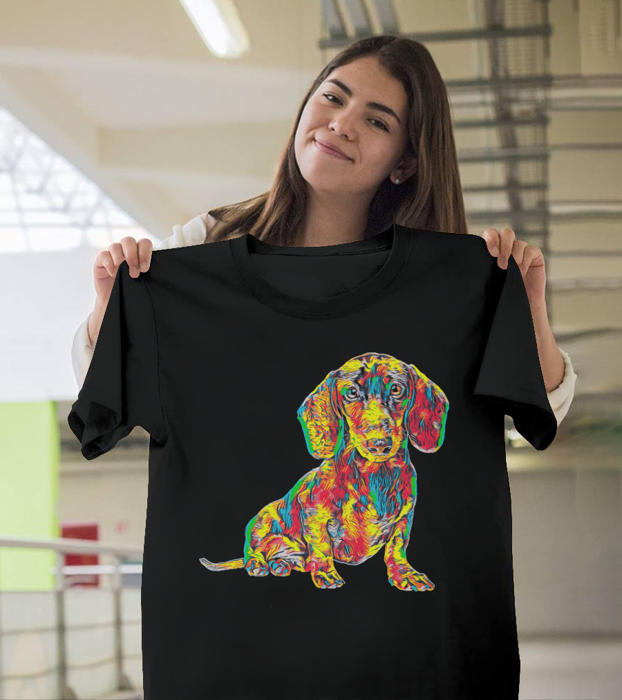 Cool Colorful Dachshund Breed Dog T-Shirt
