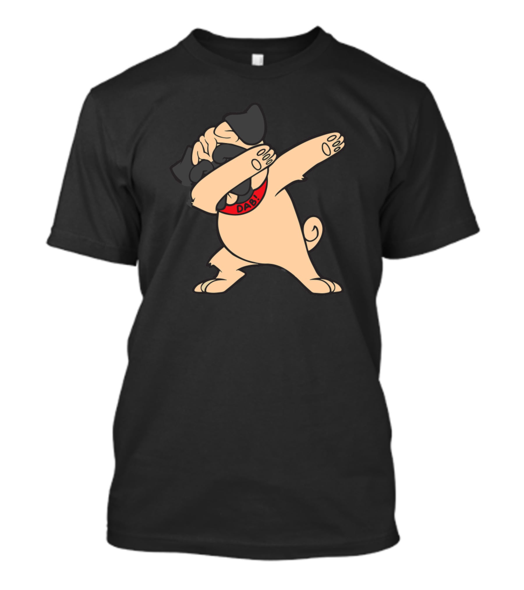 Pug Dabbing Dance Dab Collar Puppy Dog Cool T-Shirt