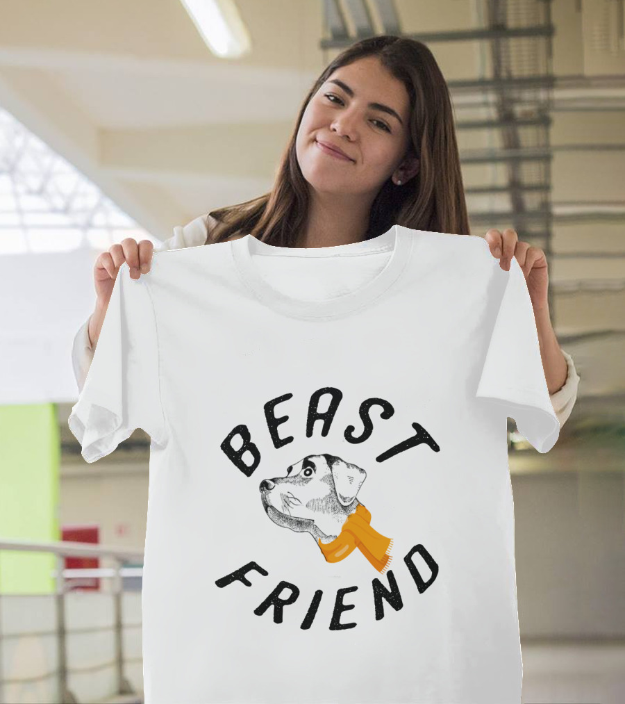 BEAST FRIEND DOG WITH ORANGE SCARF T-Shirt