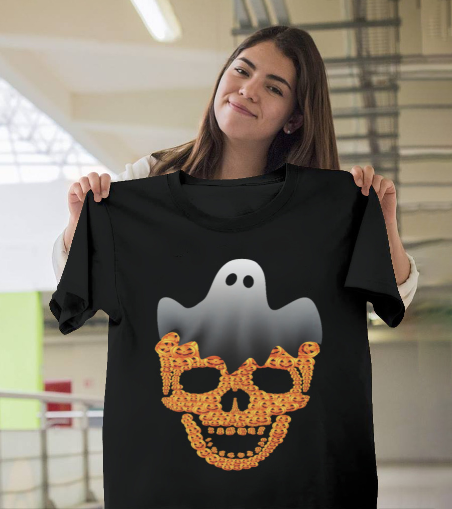 Halloween Skull Ghost Pumpkin Faces Hunting T-Shirt