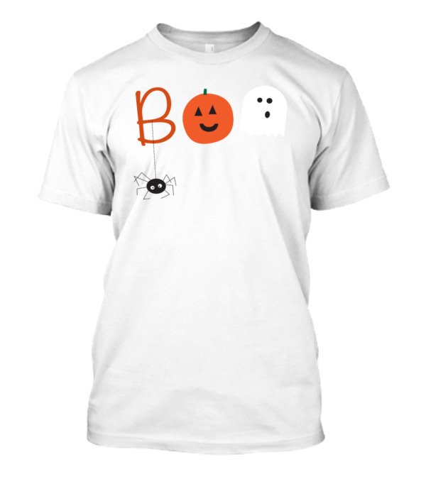 BOO Pumpkin Ghost Spider Eyes Halloween T-Shirt