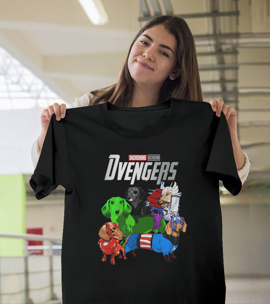 Dvengers Dachshund Dogs As Superhero Avengers Characters T-Shirt
