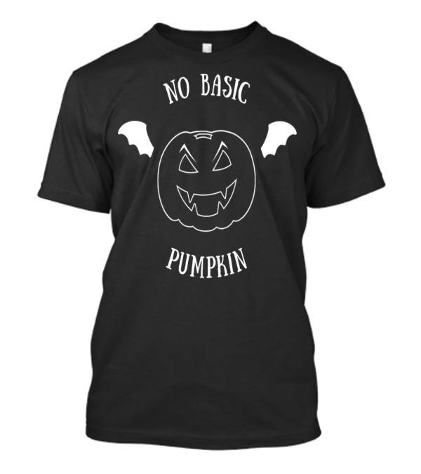 No Basic Halloween Creepy Pumpkin With Bat Wings T-Shirt