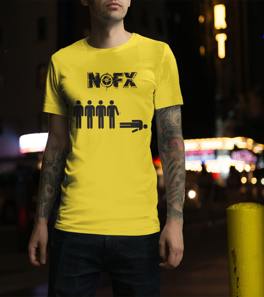 NOFX Band Stick Figure Humor Black Yellow T-Shirt