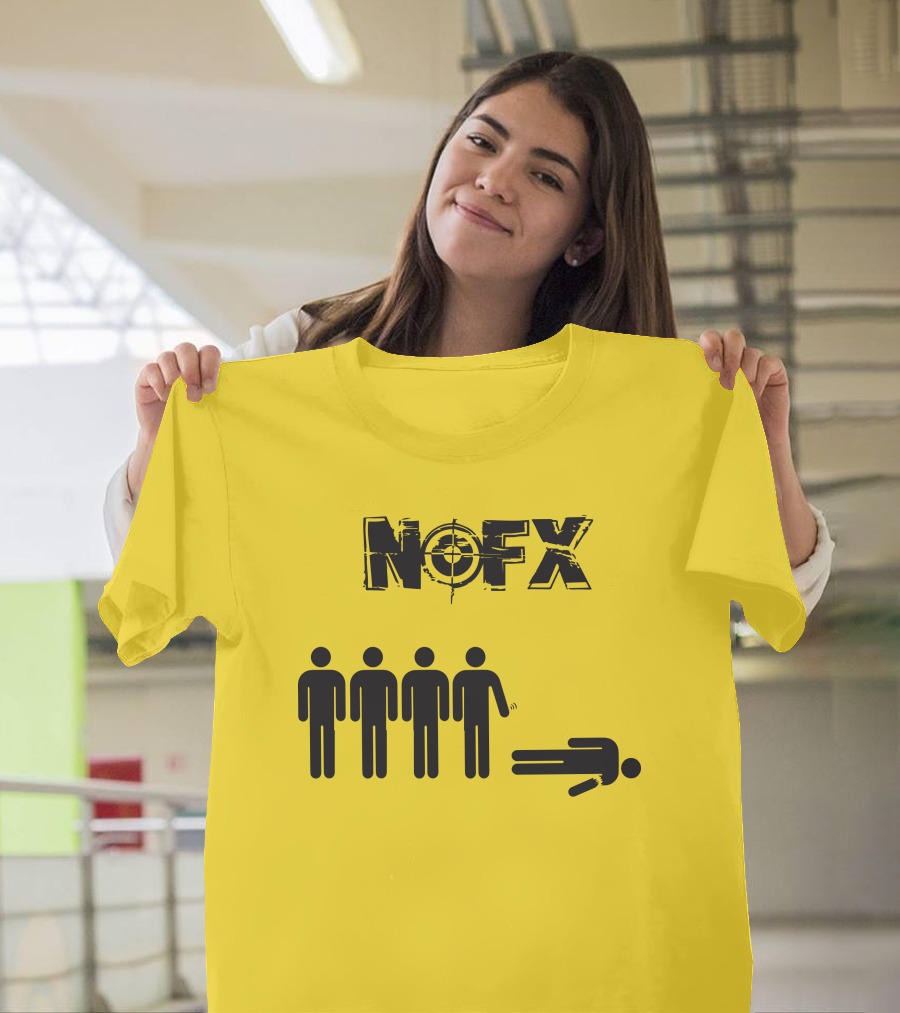 NOFX Band Stick Figure Humor Black Yellow T-Shirt