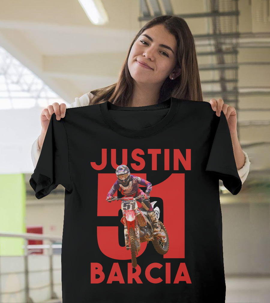 Justin Barcia 51 Motocross Rider Racing Action T-Shirt
