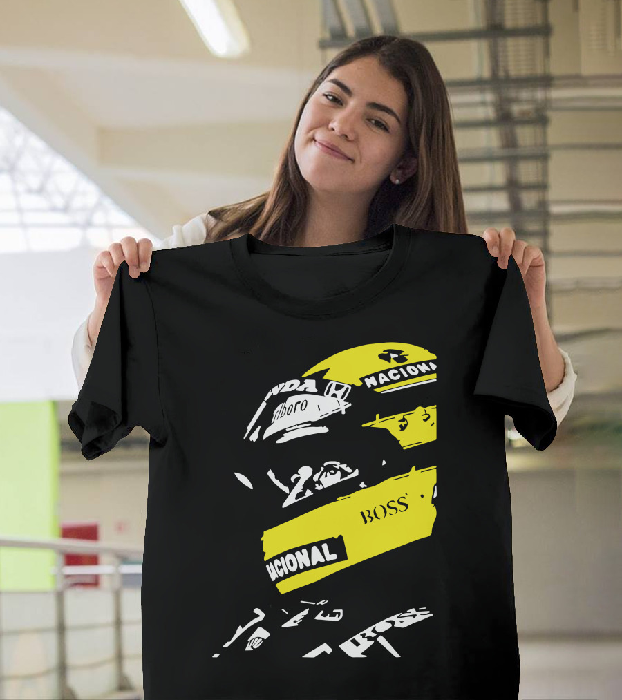 AYRTON SENNA F1 Helmet Nacional Boss Honda T-Shirt