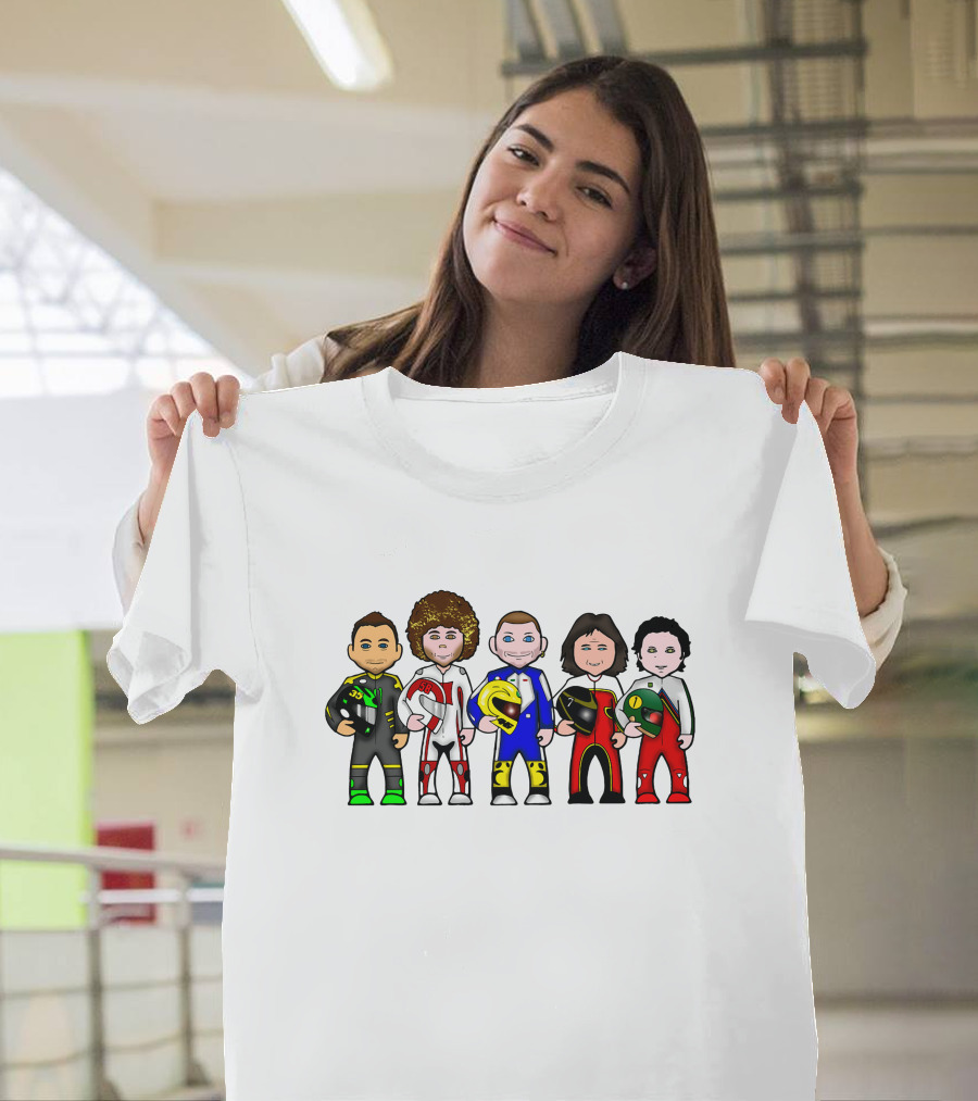 Moto GP Legends Cartoon Racer Characters T-Shirt