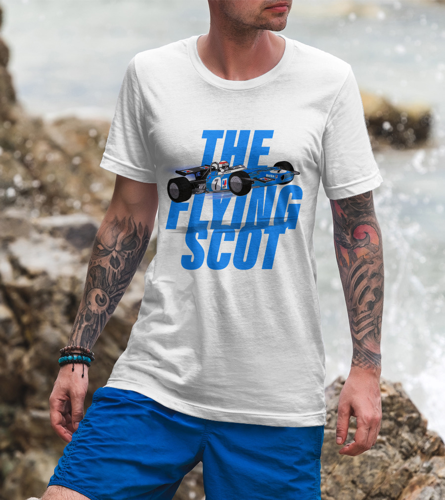 The Flying Scot Jackie Stewart Racing Legend Formula One Car T-Shirt