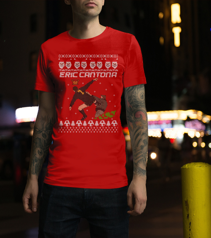 Eric Cantona Iconic Jump Festive T-Shirt