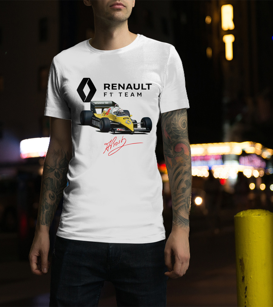 Renault F1 Team Alain Prost Racing Car Signature T-Shirt