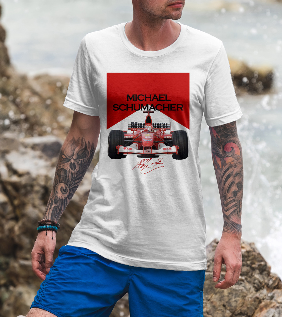 Michael Schumacher Formula One Racing Car Signature T-Shirt